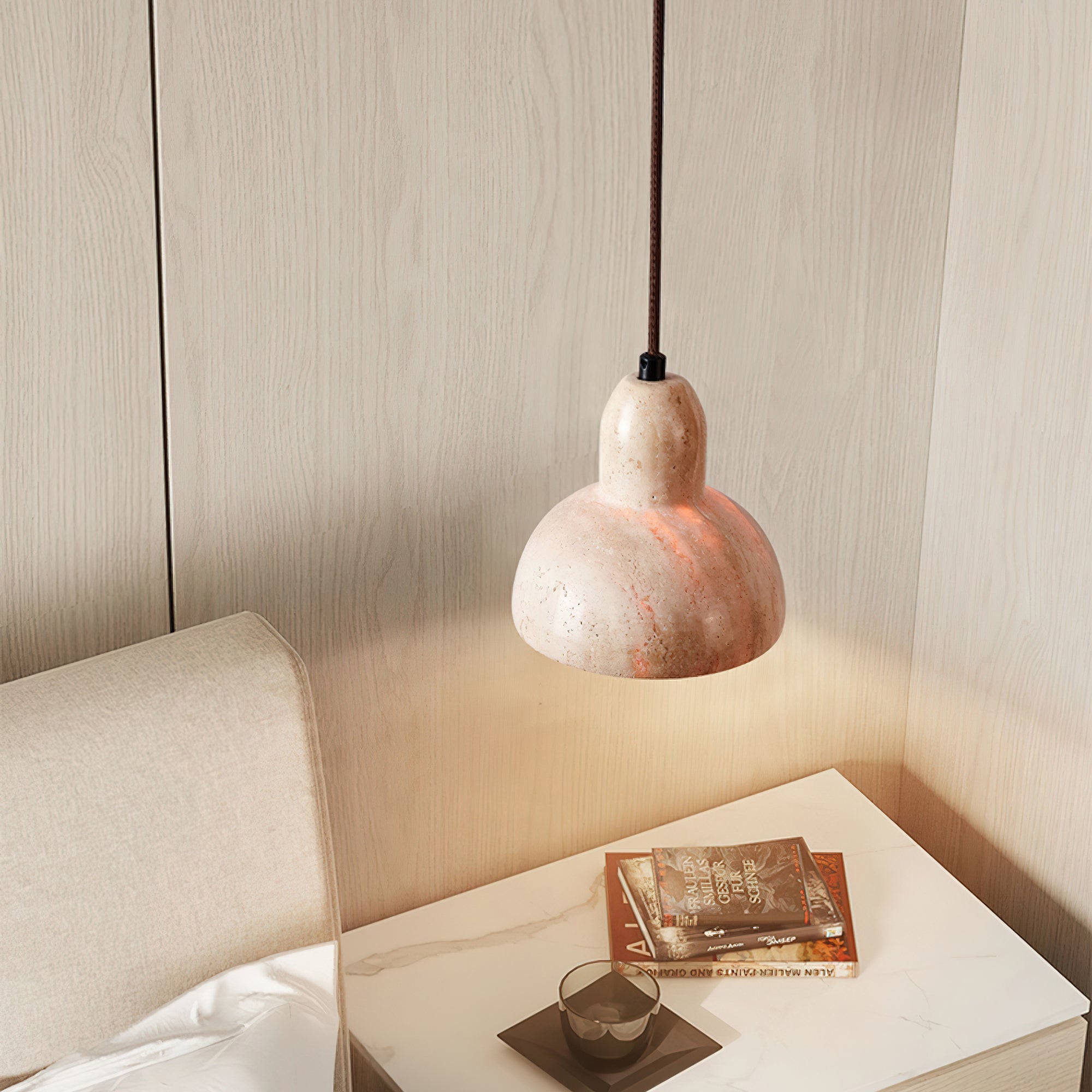 Cyrah Travertine Dome Pendant Light - Neutralighting