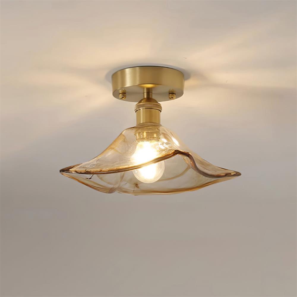 Ceiling Light Amber Swirl Glass - Neutralighting