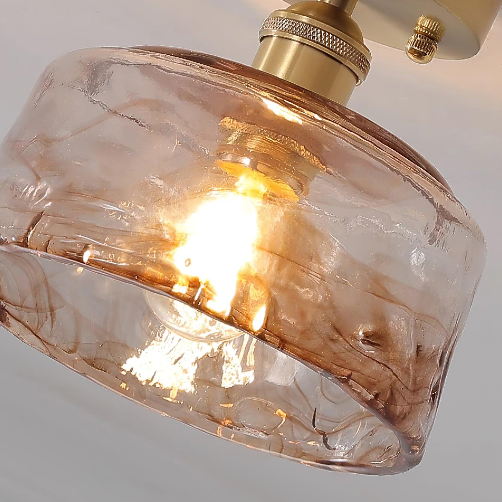 Ceiling Light Amber Swirl Glass - Neutralighting