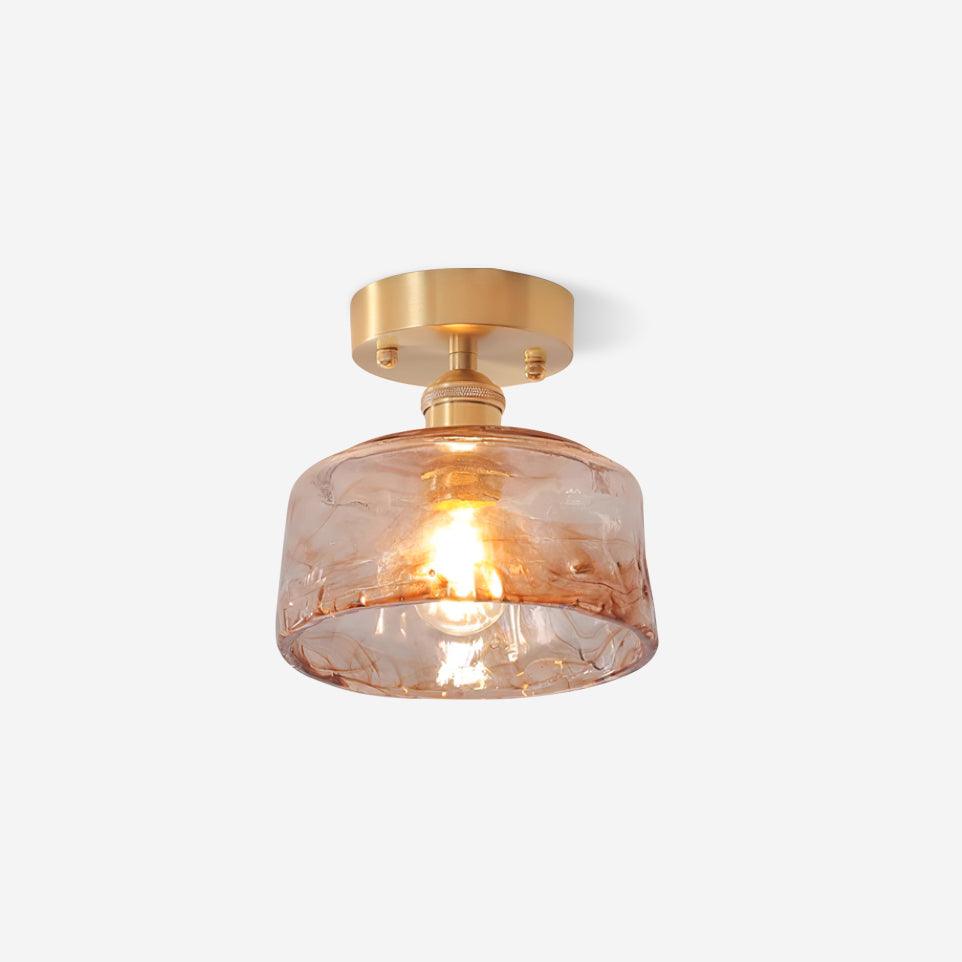 Ceiling Light Amber Swirl Glass - Neutralighting