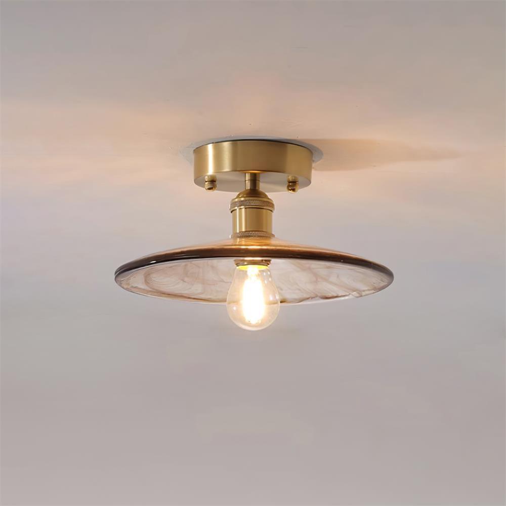 Ceiling Light Amber Swirl Glass - Neutralighting