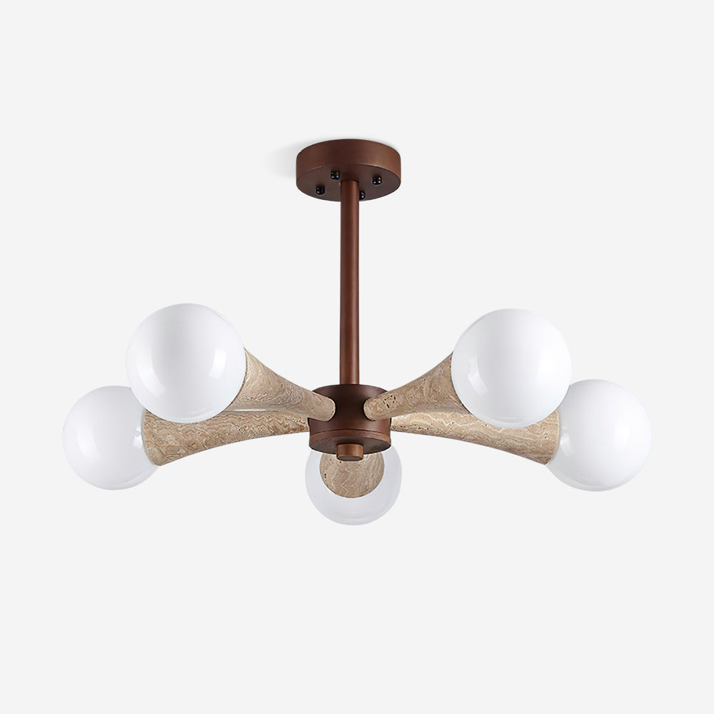 Ritta Flush Mount Ceiling Light Wood Travertine - Neutralighting
