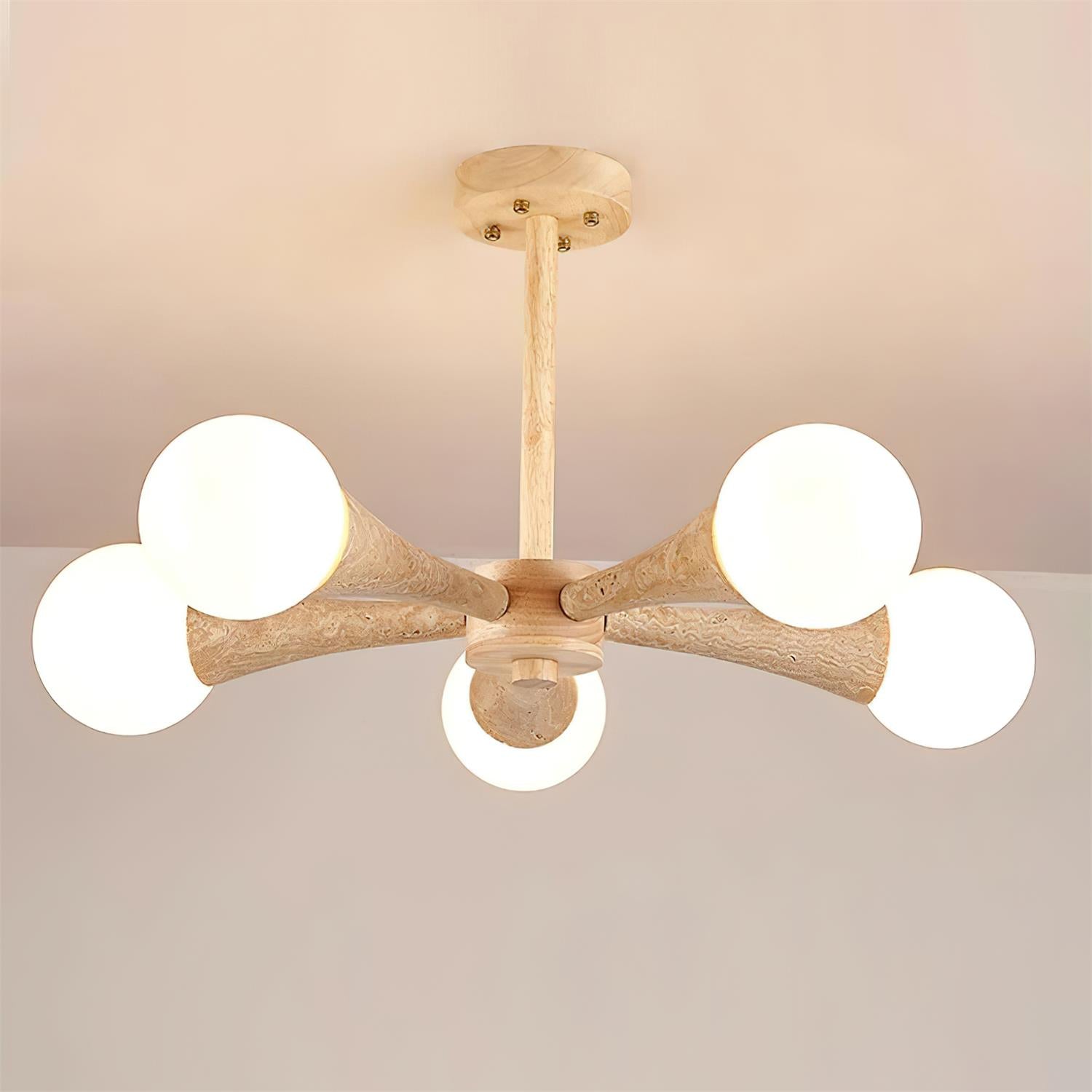 Ritta Flush Mount Ceiling Light Wood Travertine - Neutralighting