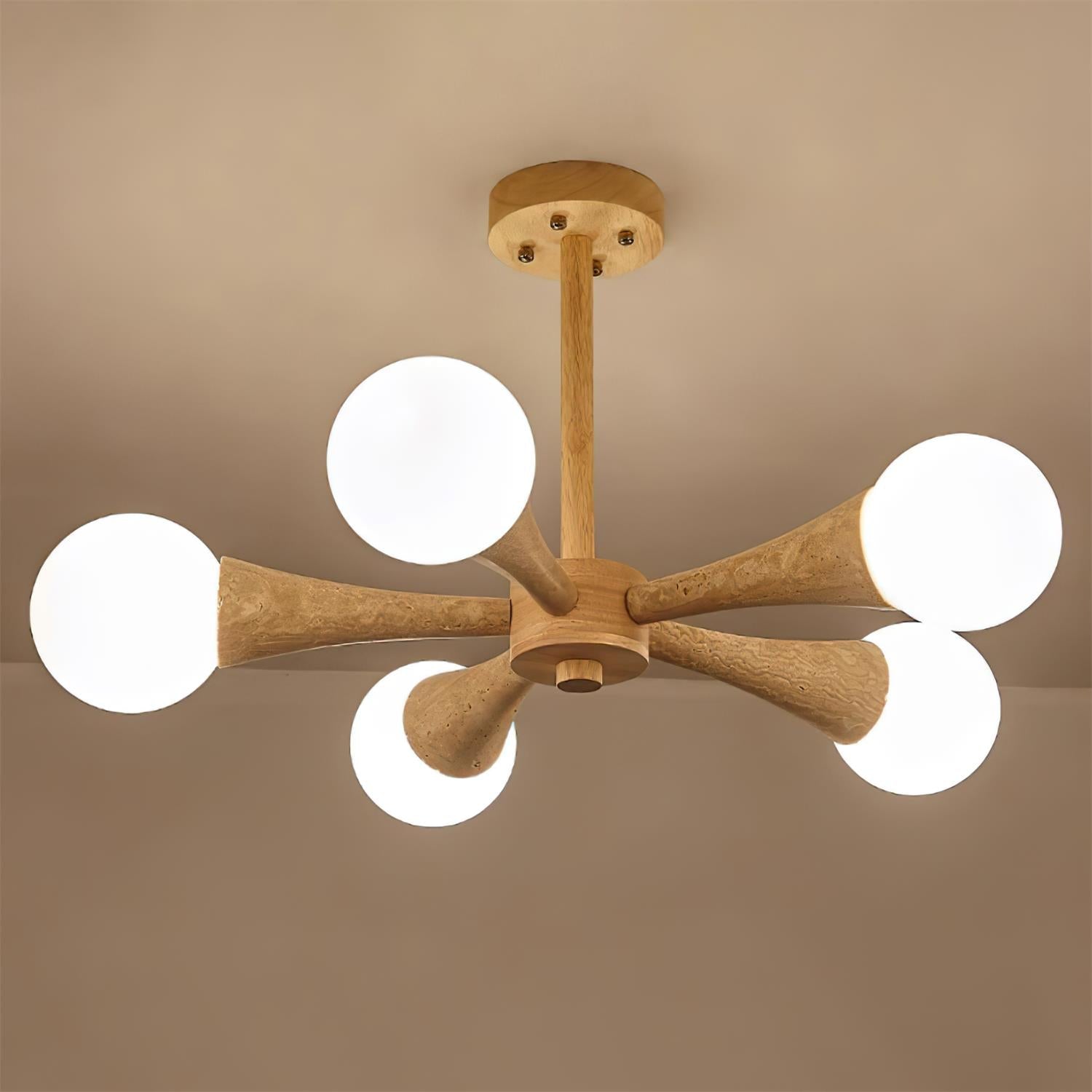 Ritta Flush Mount Ceiling Light Wood Travertine - Neutralighting