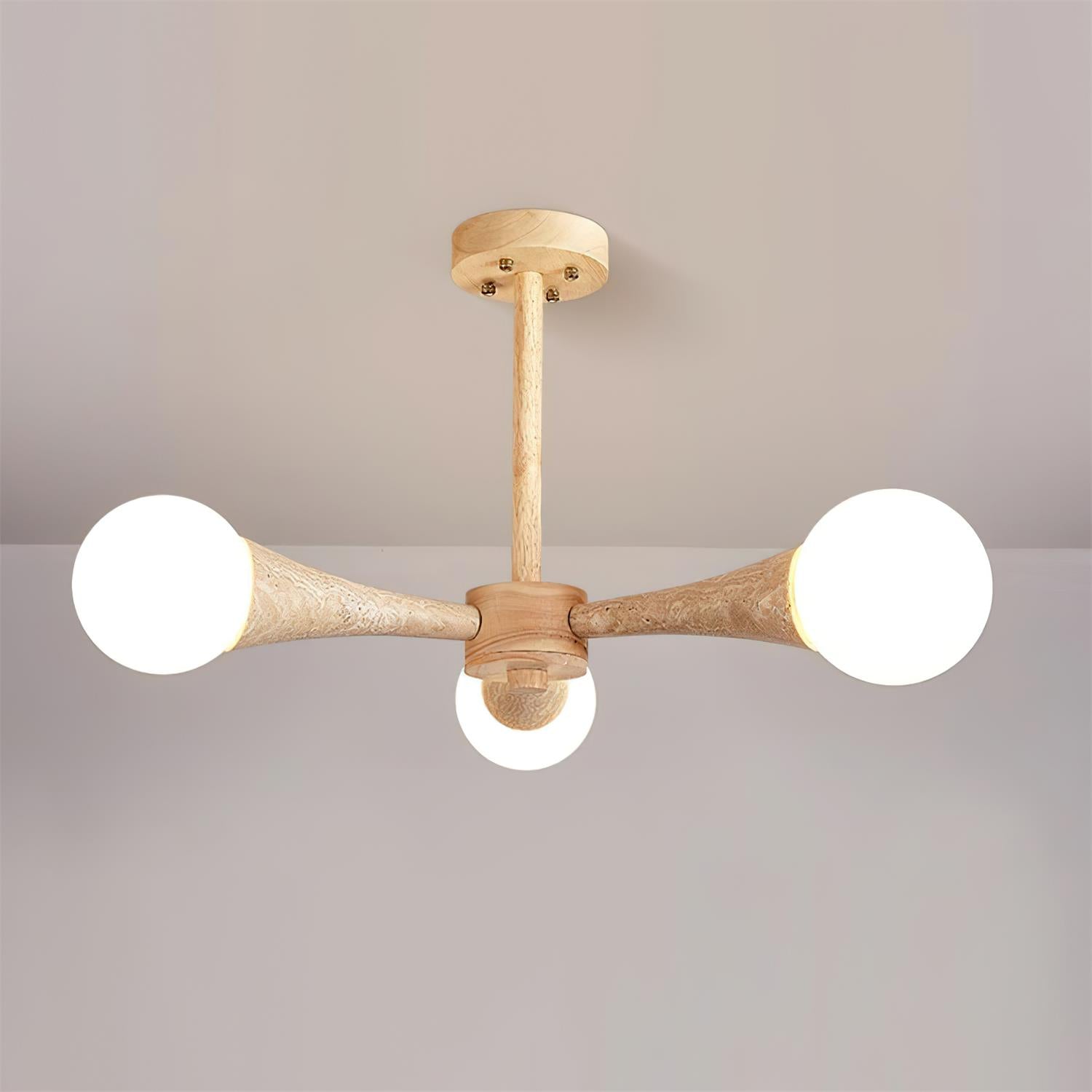 Ritta Flush Mount Ceiling Light Wood Travertine - Neutralighting