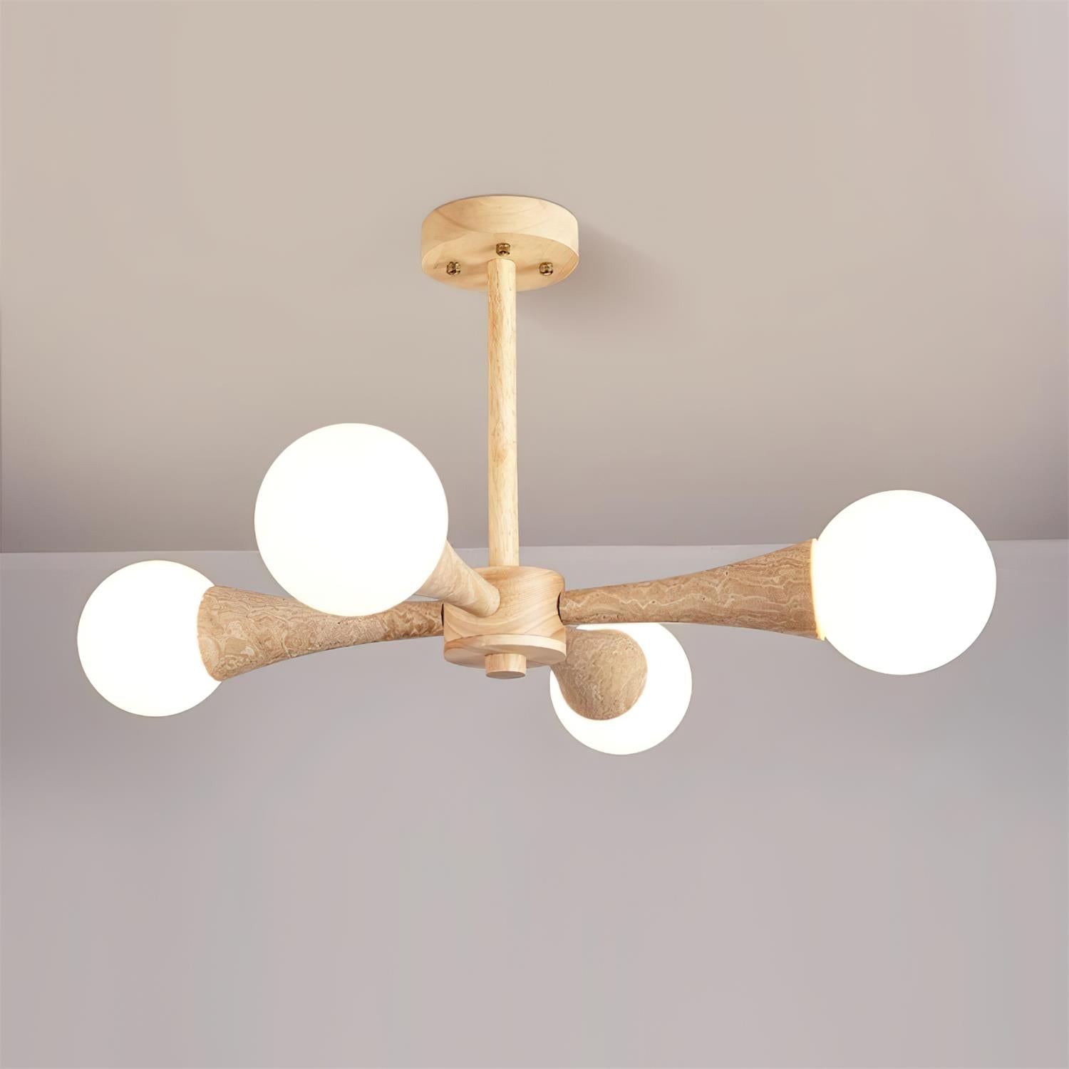 Ritta Flush Mount Ceiling Light Wood Travertine - Neutralighting