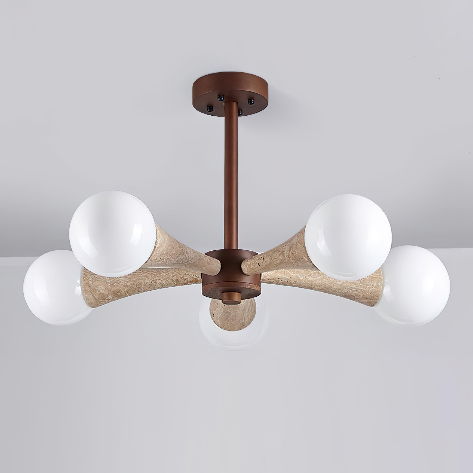 Ritta Flush Mount Ceiling Light Wood Travertine - Neutralighting