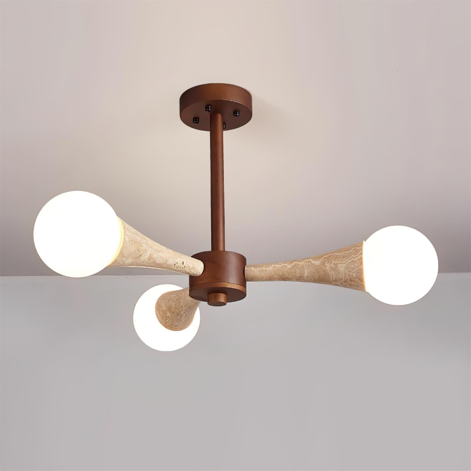 Ritta Flush Mount Ceiling Light Wood Travertine - Neutralighting