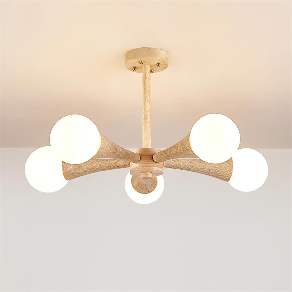Ritta Flush Mount Ceiling Light Wood Travertine - Neutralighting