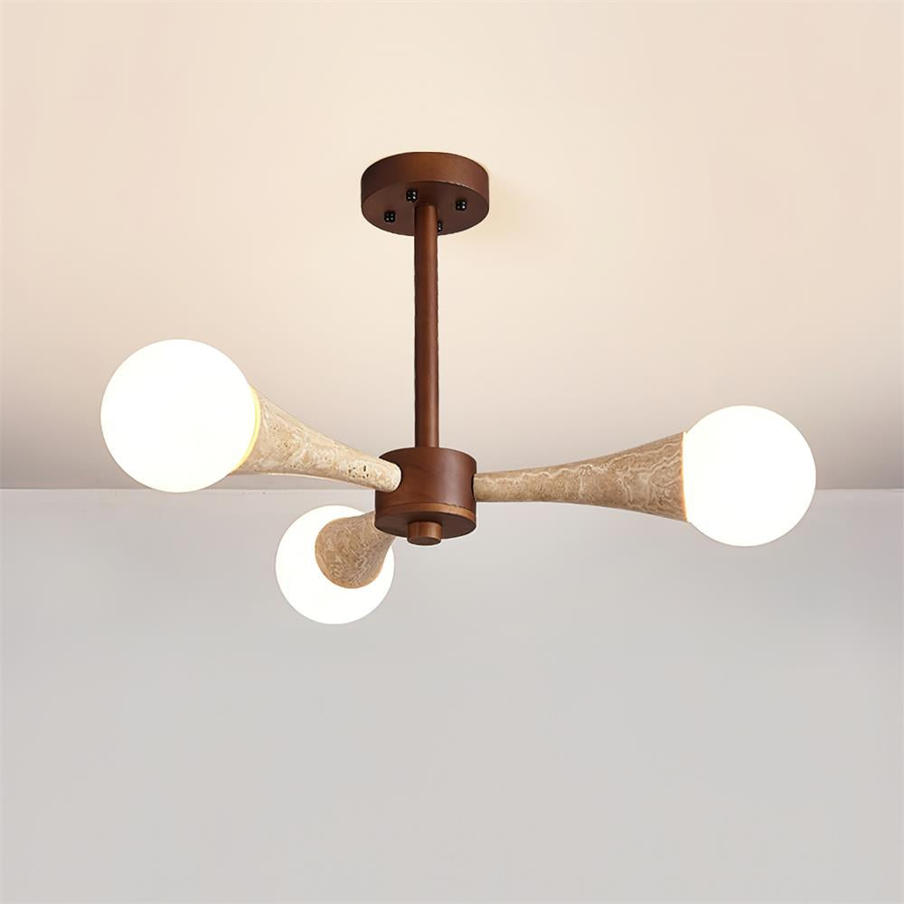 Ritta Flush Mount Ceiling Light Wood Travertine - Neutralighting