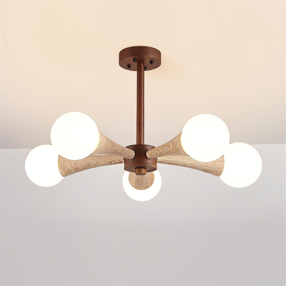 Ritta Flush Mount Ceiling Light Wood Travertine - Neutralighting