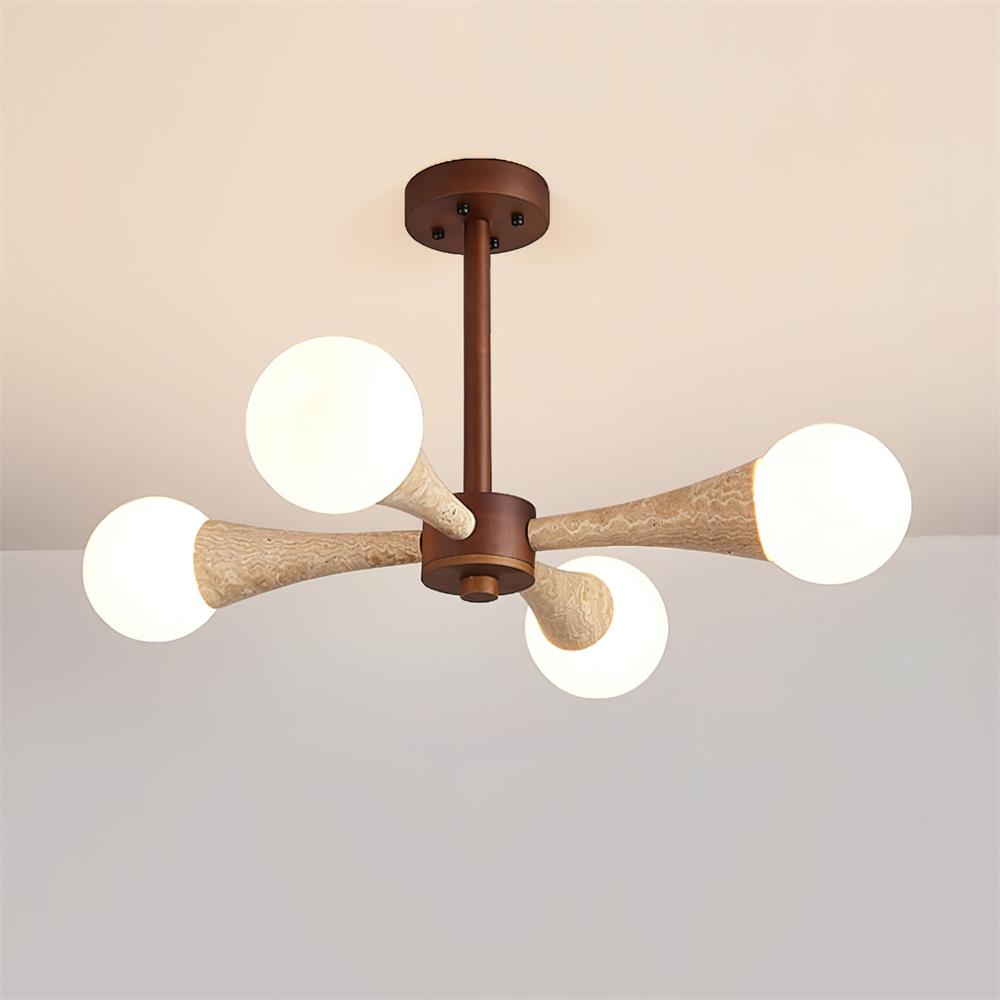 Ritta Flush Mount Ceiling Light Wood Travertine - Neutralighting