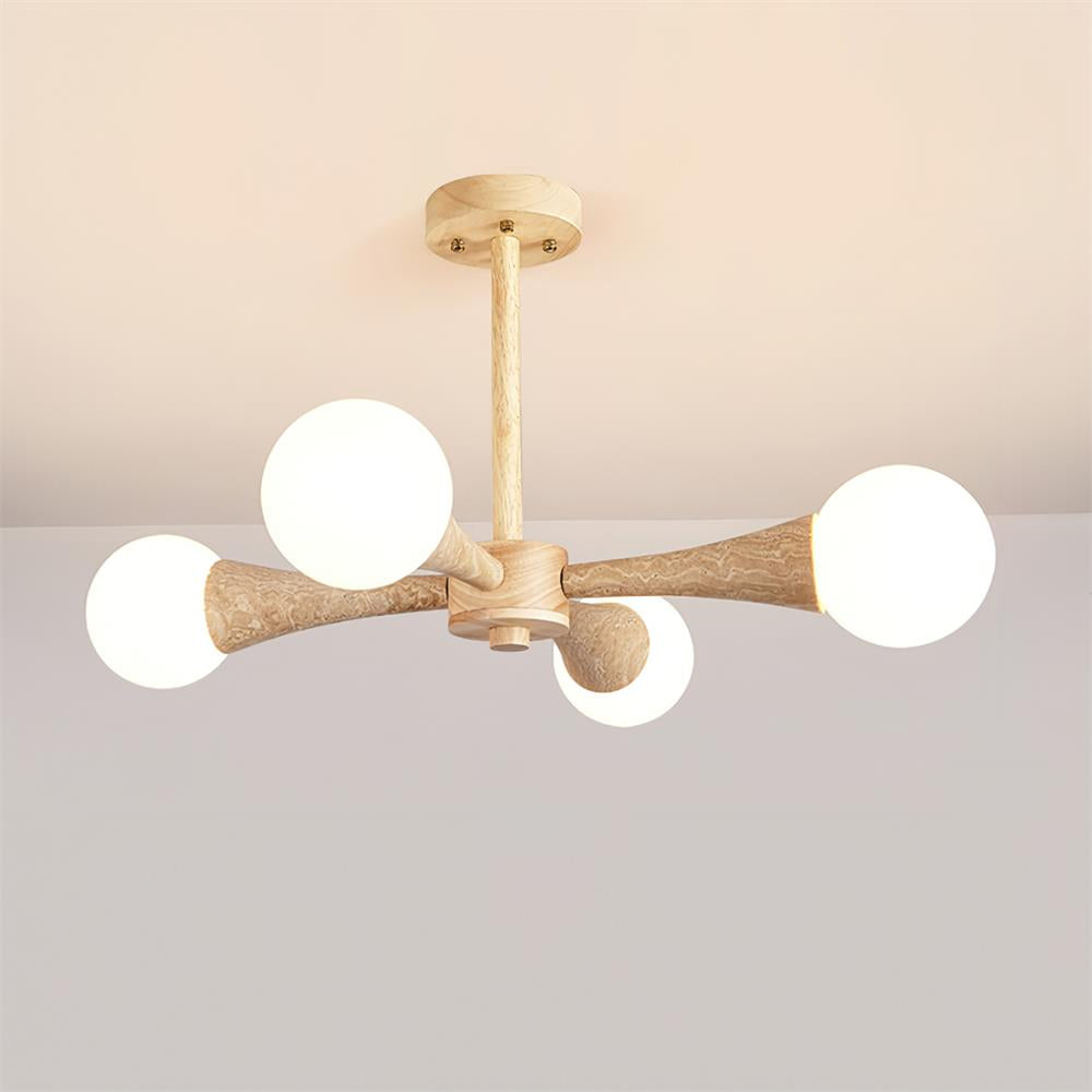 Ritta Flush Mount Ceiling Light Wood Travertine - Neutralighting