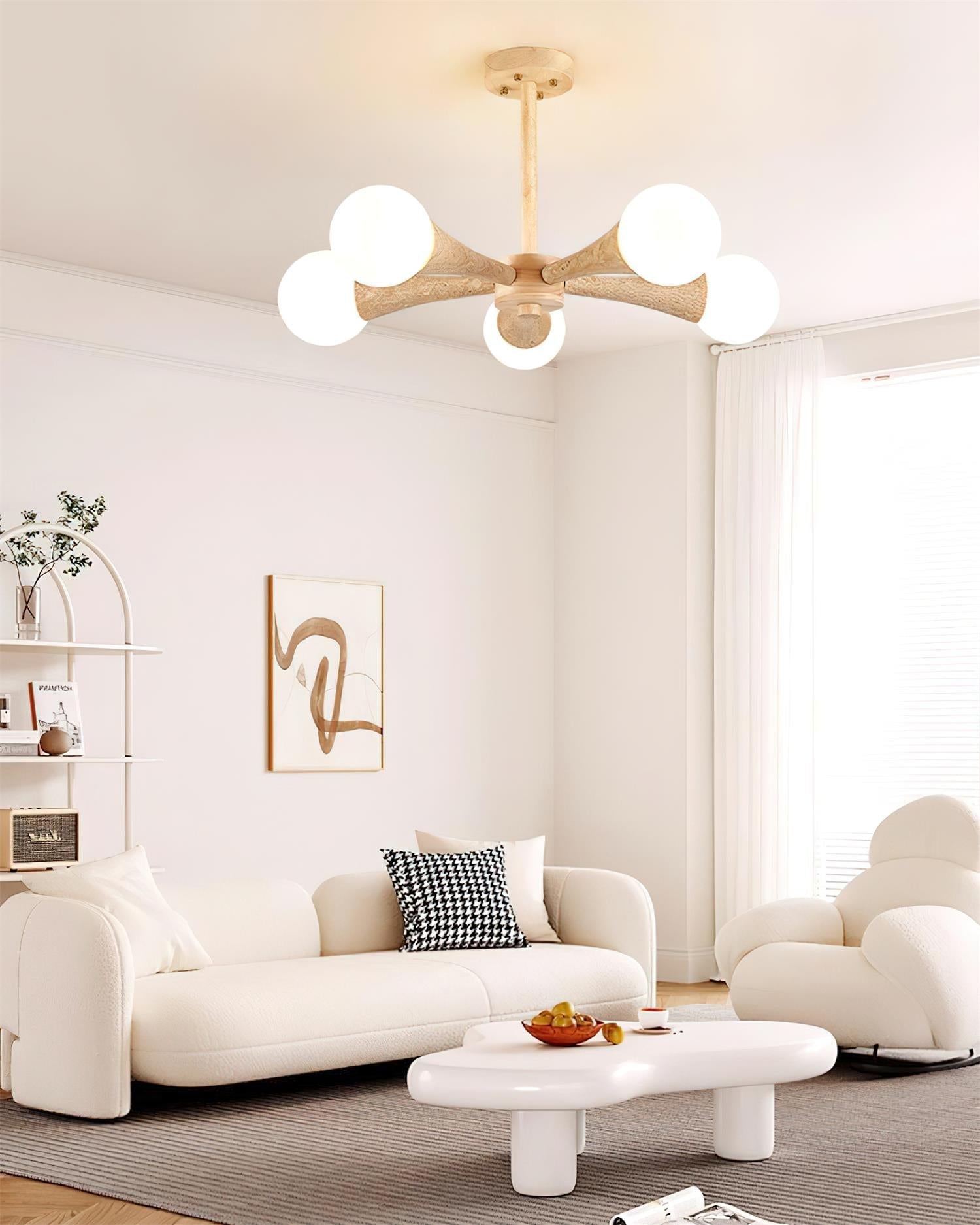 Ritta Flush Mount Ceiling Light Wood Travertine - Neutralighting