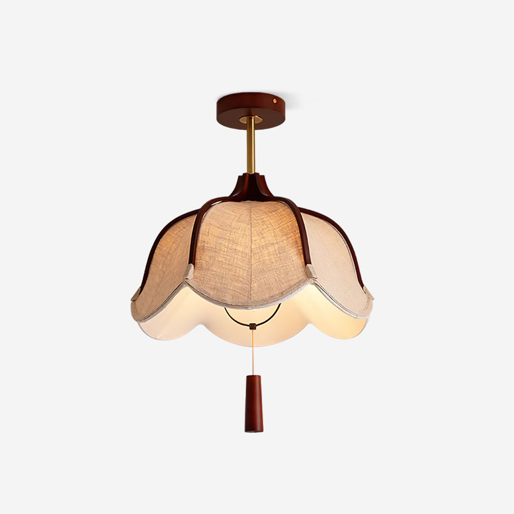 Givola Vintage Fabric Semi Flush Mount Ceiling Light - Neutralighting