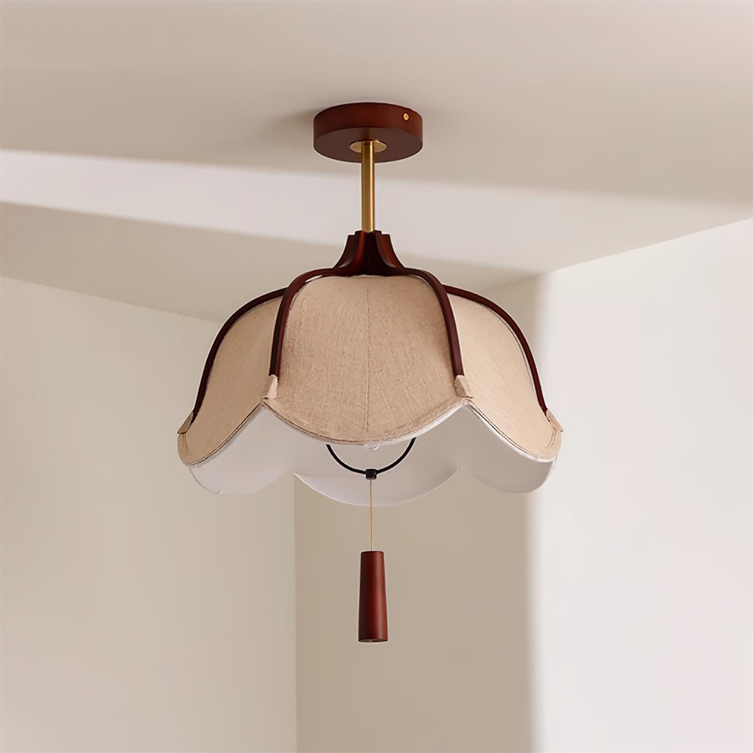 Givola Vintage Fabric Semi Flush Mount Ceiling Light - Neutralighting