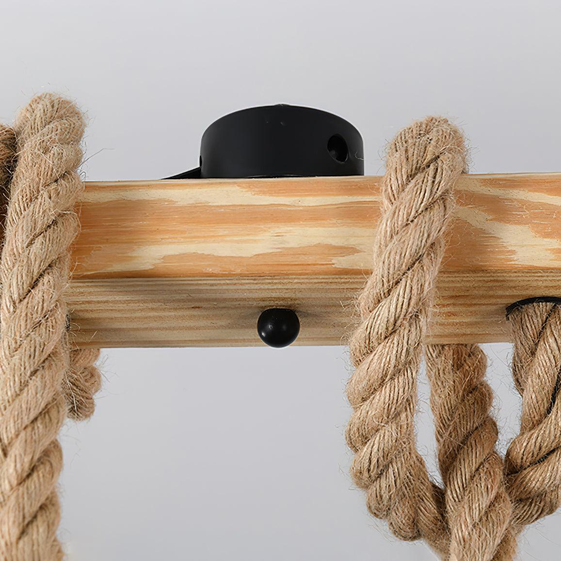 Quoro Hemp Rope Industrial Grenade Chandelier - Neutralighting