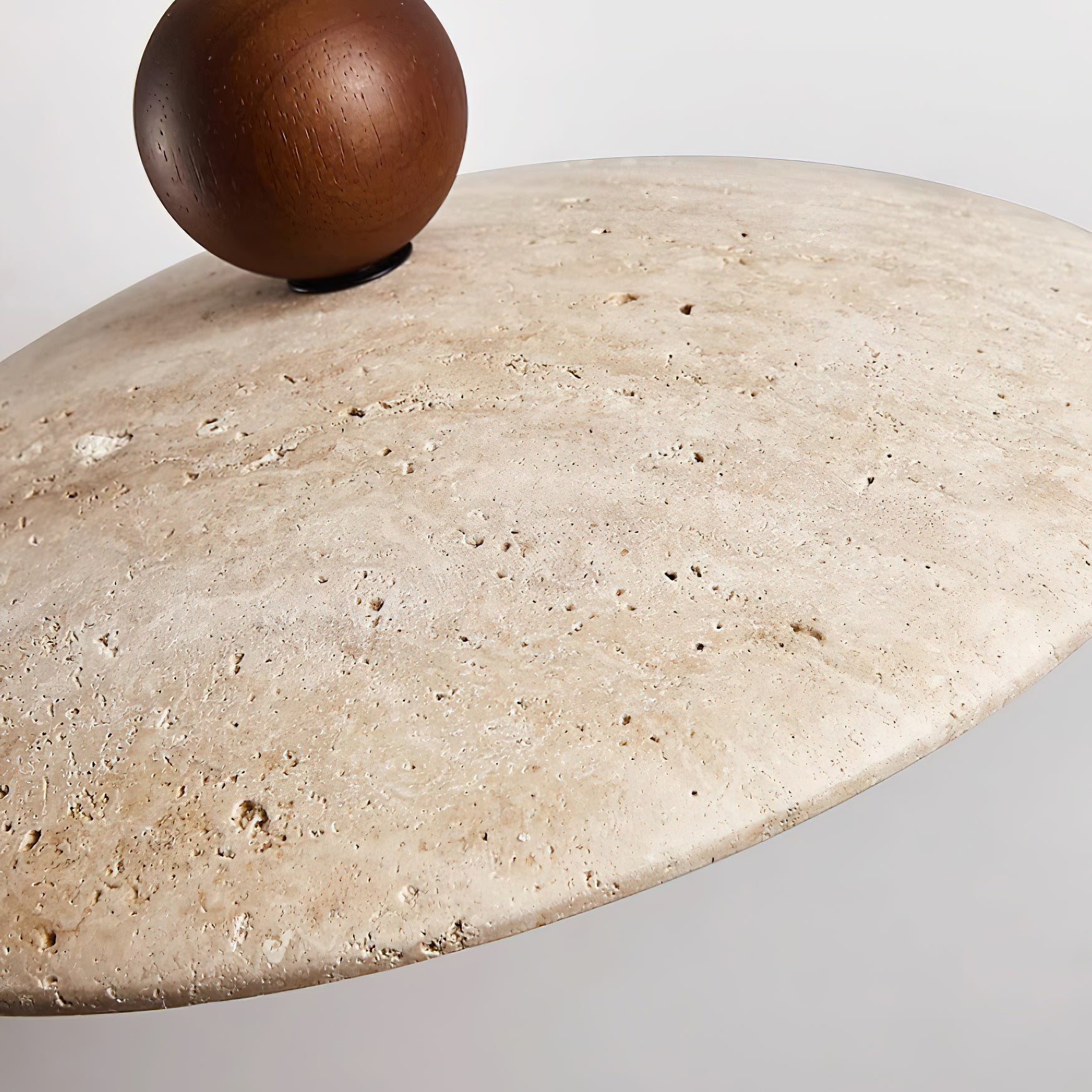 Travaro Travertine Pendant Light with Wooden Accent - Neutralighting