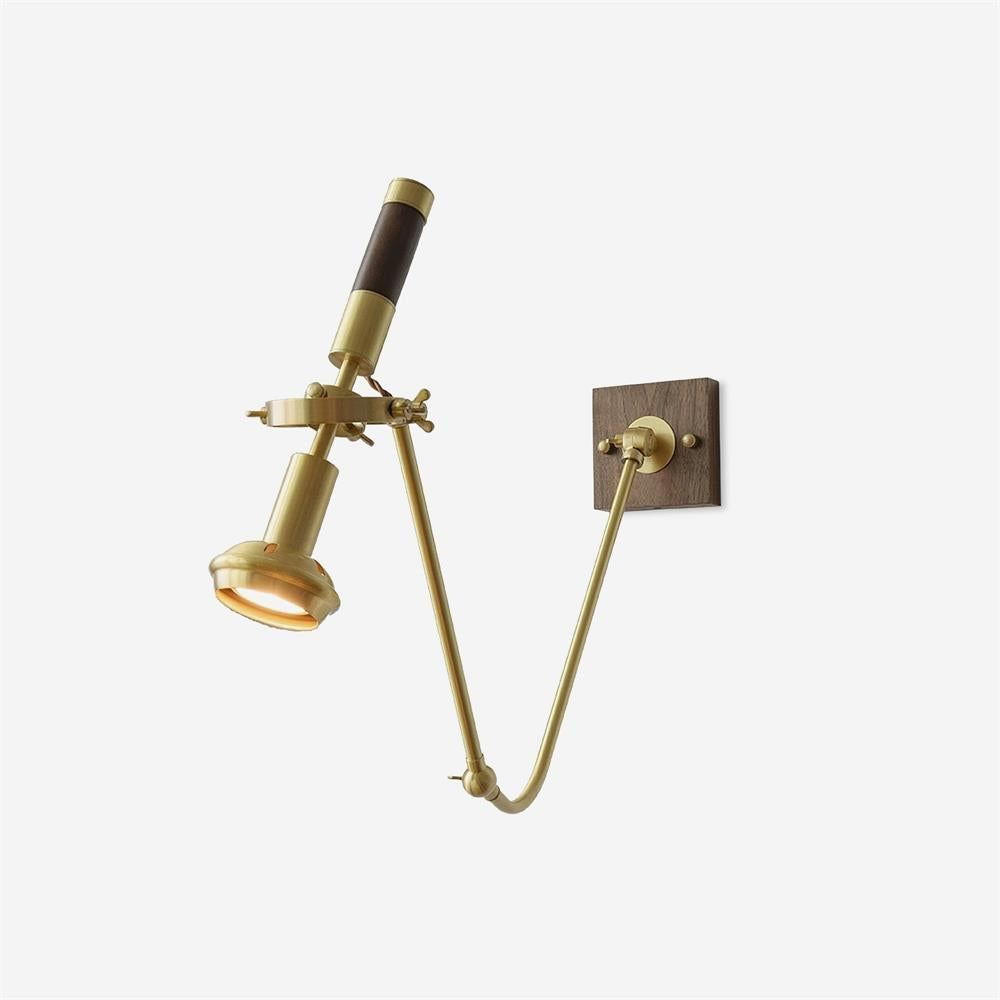 Wall Lamp Adjustable Brass Walnut Vintage Spotlight Industrial Task Sconce - Neutralighting