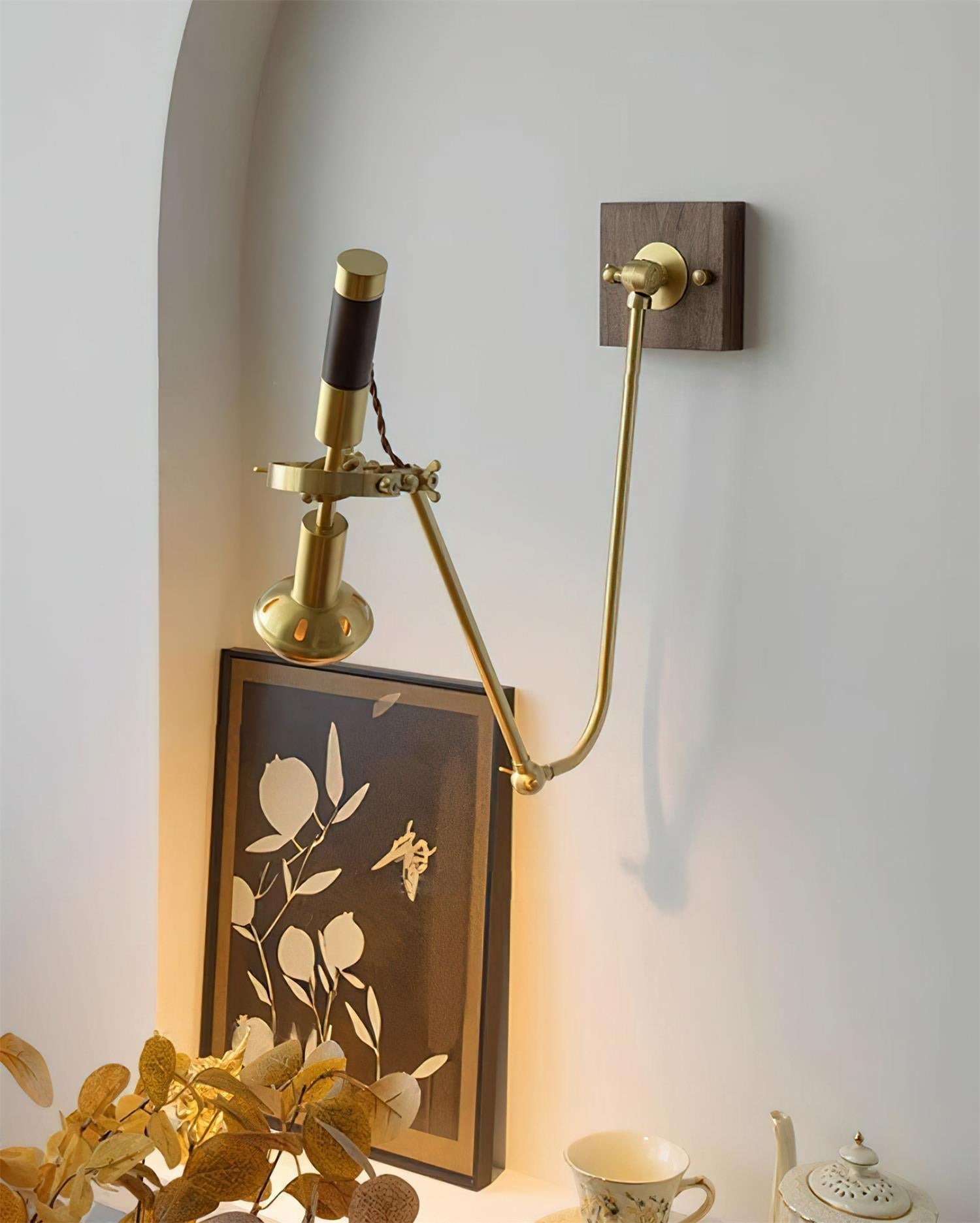 Wall Lamp Adjustable Brass Walnut Vintage Spotlight Industrial Task Sconce - Neutralighting