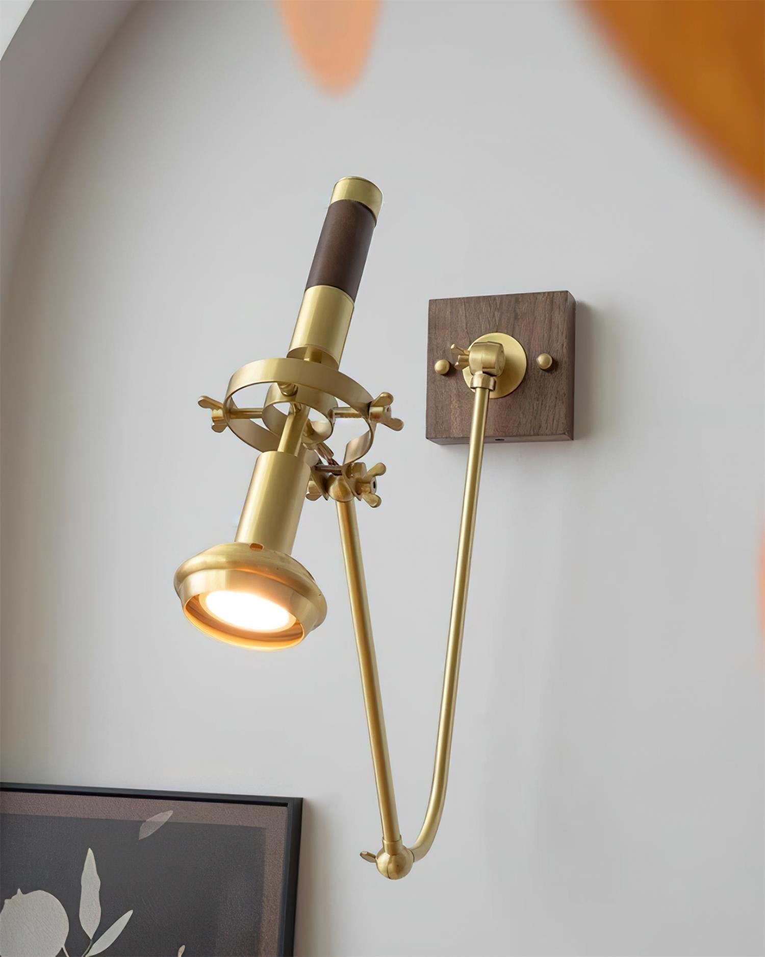 Wall Lamp Adjustable Brass Walnut Vintage Spotlight Industrial Task Sconce - Neutralighting