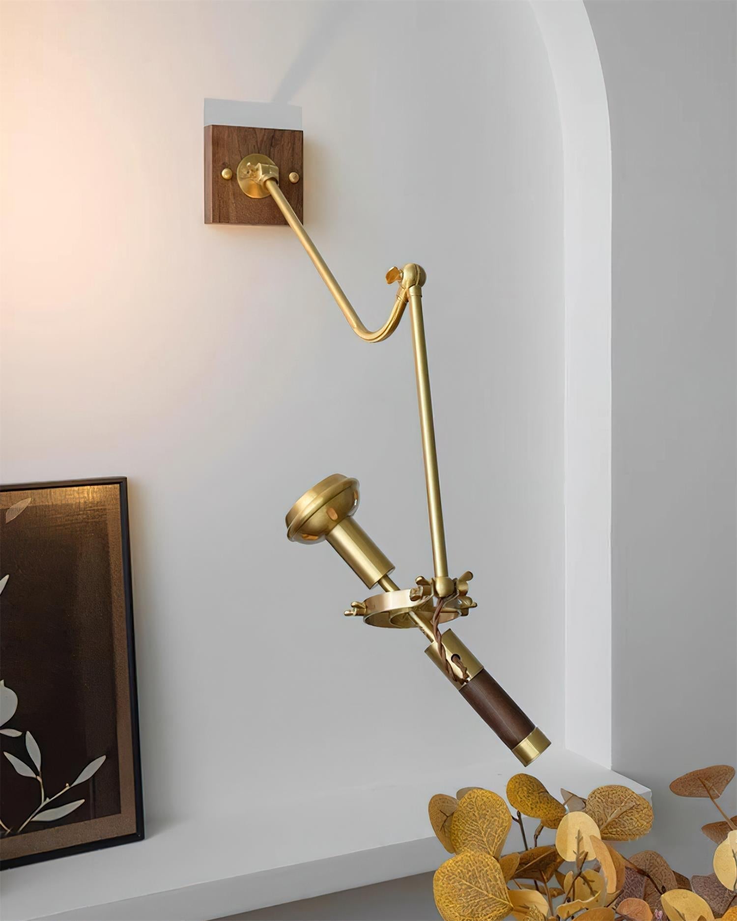 Wall Lamp Adjustable Brass Walnut Vintage Spotlight Industrial Task Sconce - Neutralighting