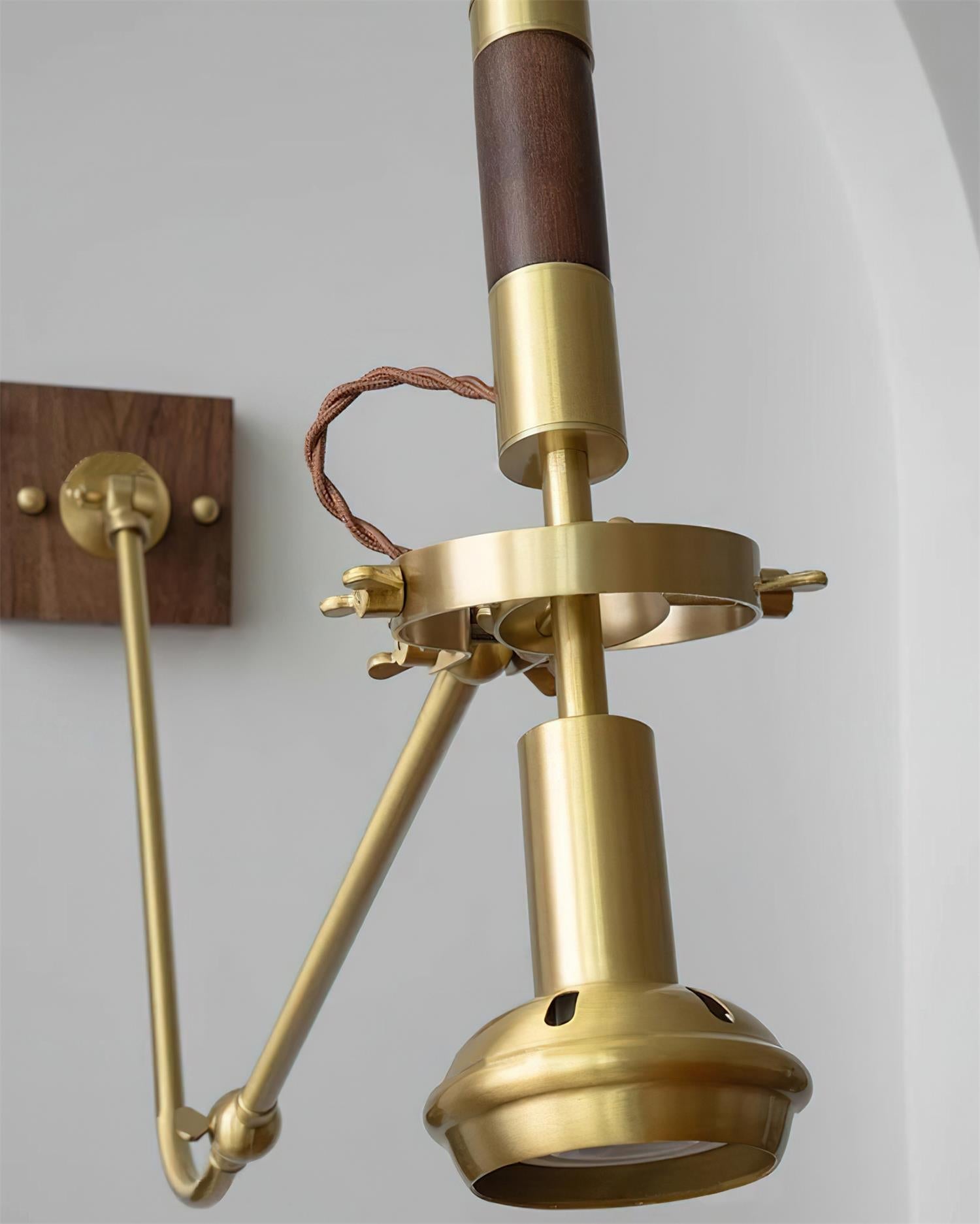 Wall Lamp Adjustable Brass Walnut Vintage Spotlight Industrial Task Sconce - Neutralighting