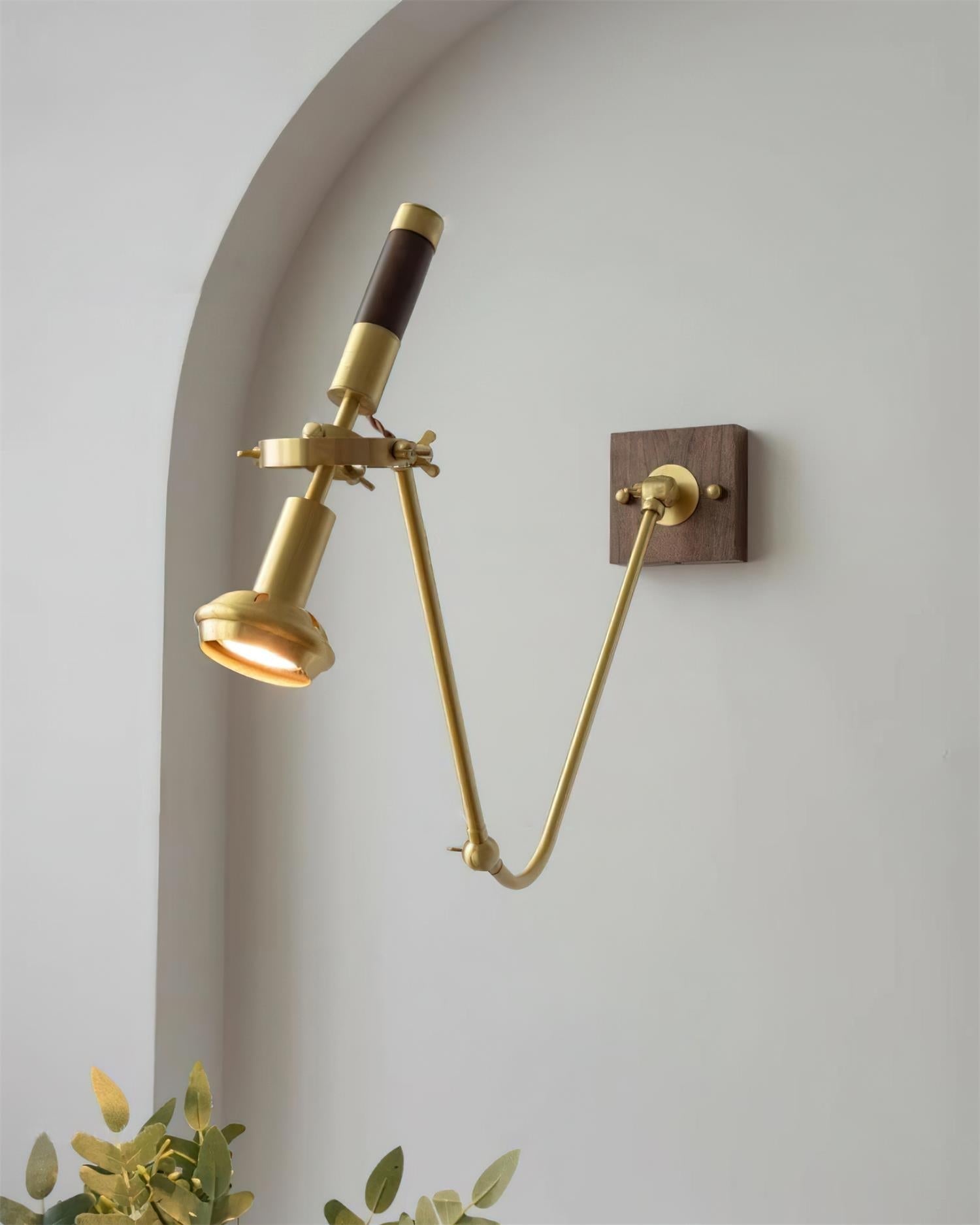 Wall Lamp Adjustable Brass Walnut Vintage Spotlight Industrial Task Sconce - Neutralighting