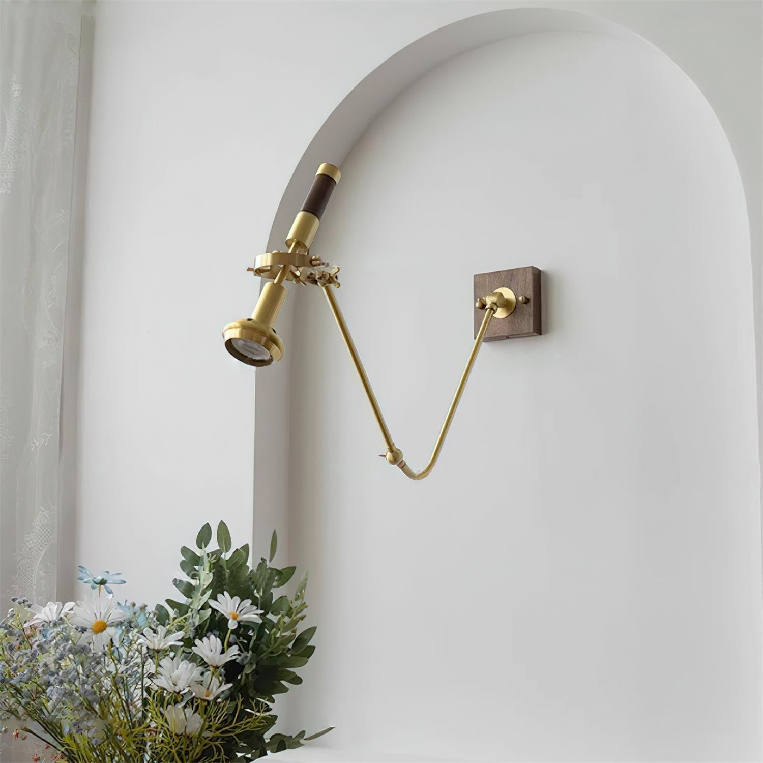 Wall Lamp Adjustable Brass Walnut Vintage Spotlight Industrial Task Sconce - Neutralighting