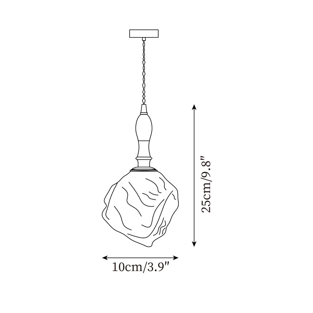 Pendant Light Walnut Wood Glass Cube - Neutralighting
