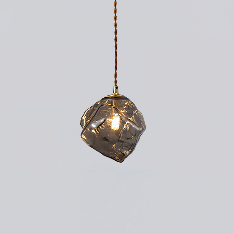 Pendant Light Walnut Wood Glass Cube - Neutralighting