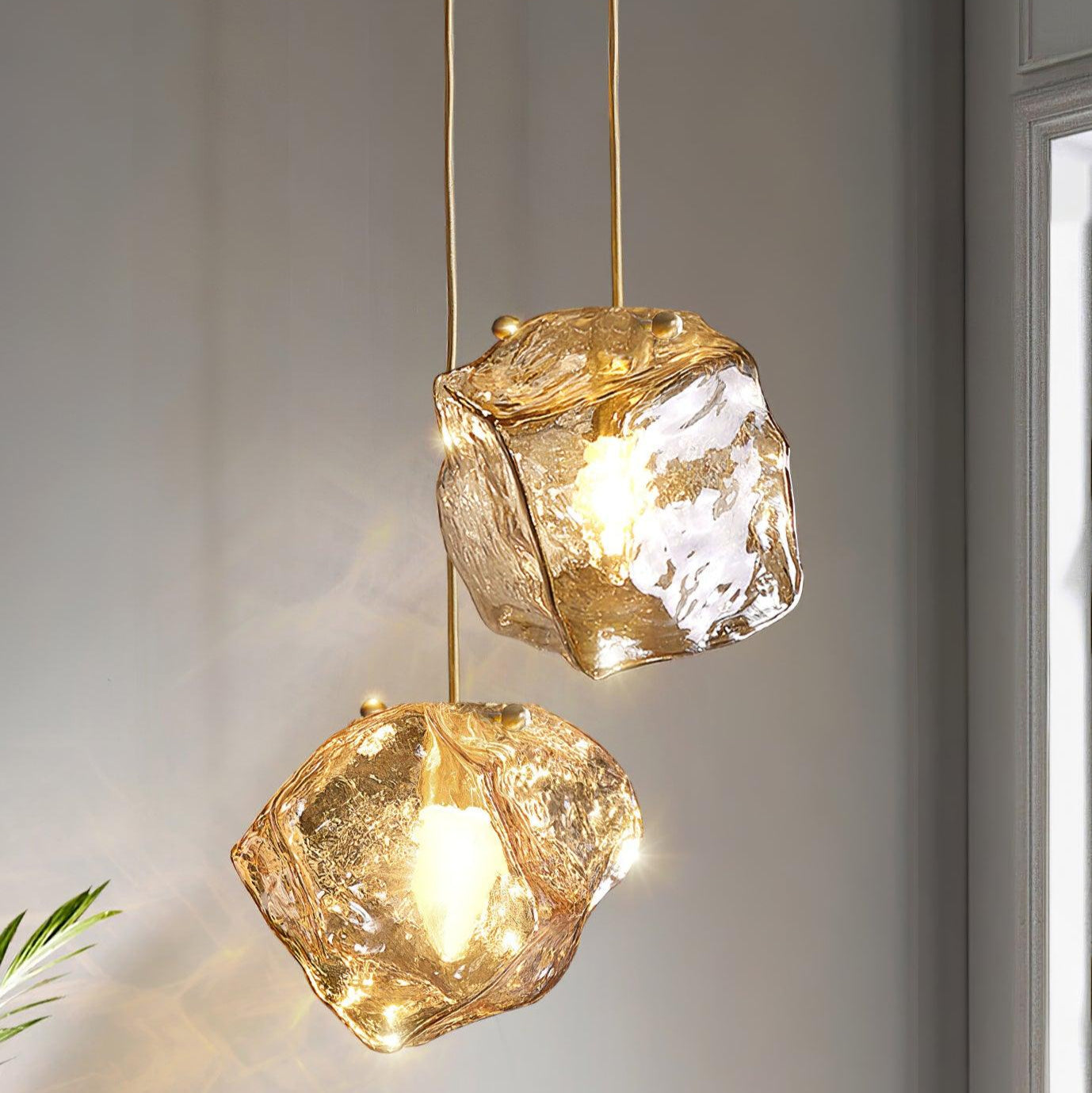 Ice Glass Pendant Light Brass - Neutralighting