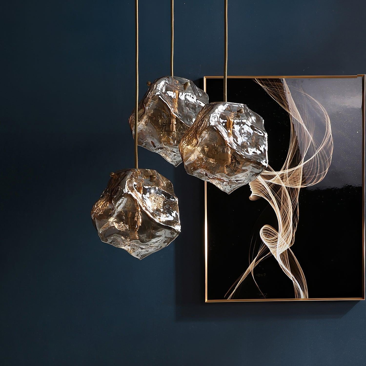Ice Glass Pendant Light Brass - Neutralighting