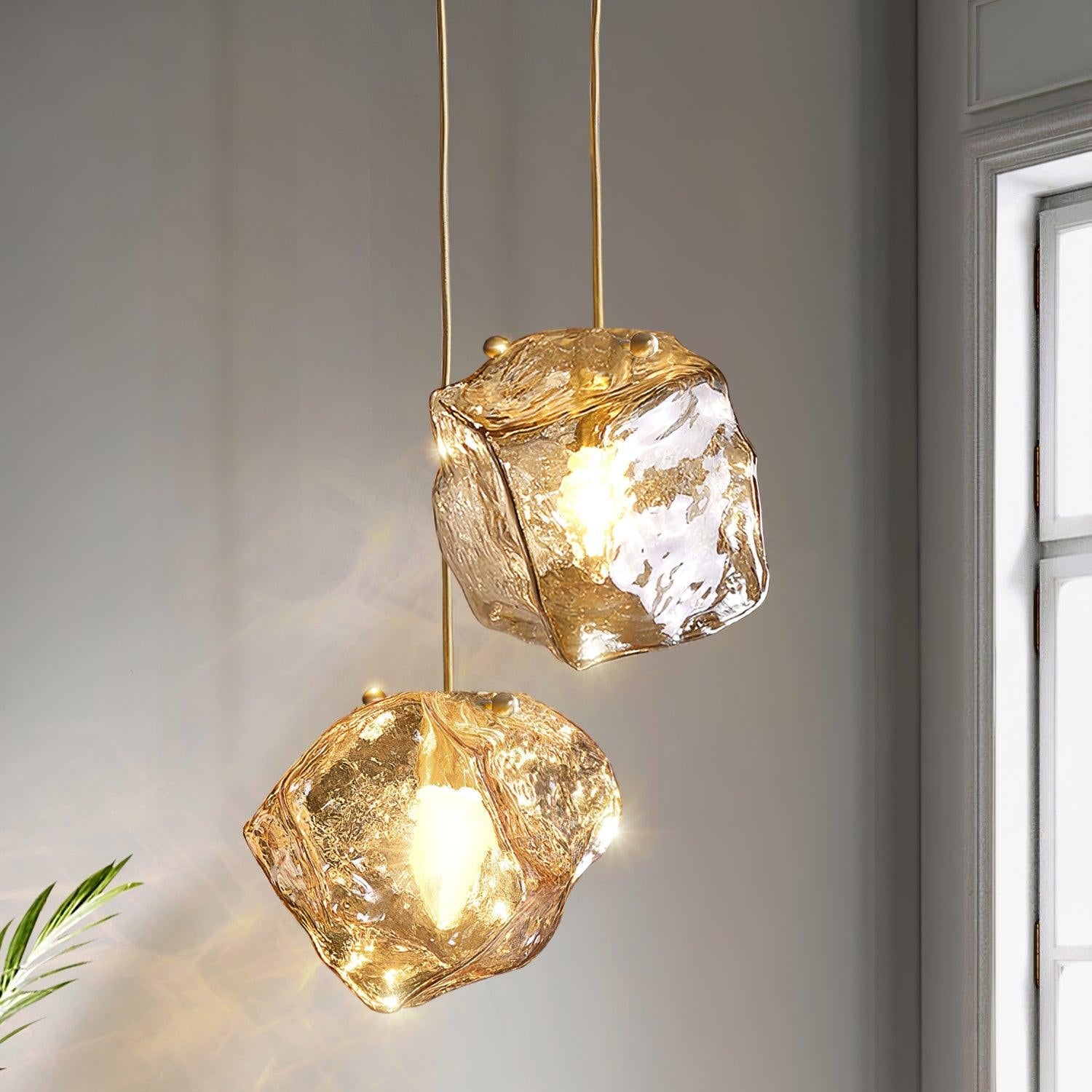 Ice Glass Pendant Light Brass - Neutralighting