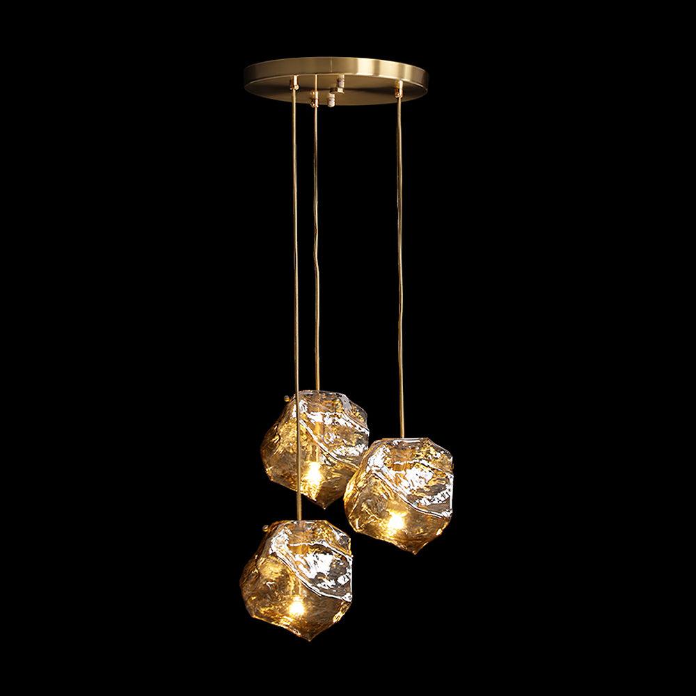 Ice Glass Pendant Light Brass - Neutralighting