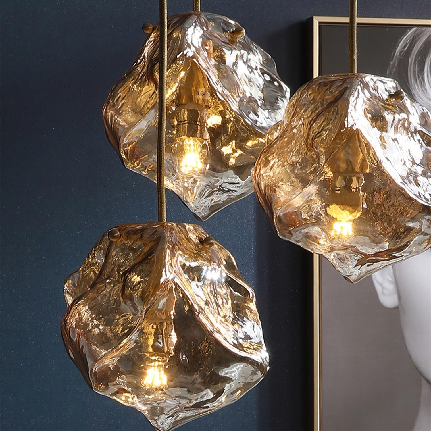Ice Glass Pendant Light Brass - Neutralighting