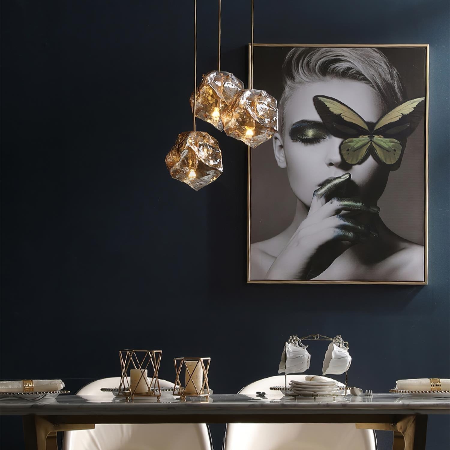 Ice Glass Pendant Light Brass - Neutralighting