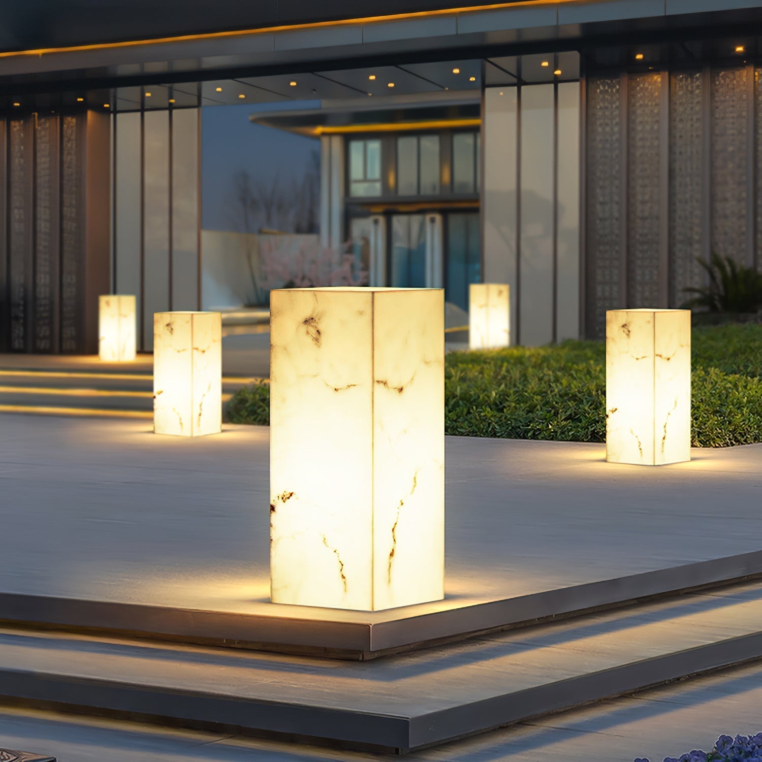 Ray Imitation Marble Cube Outdoor Light - Neutralighting