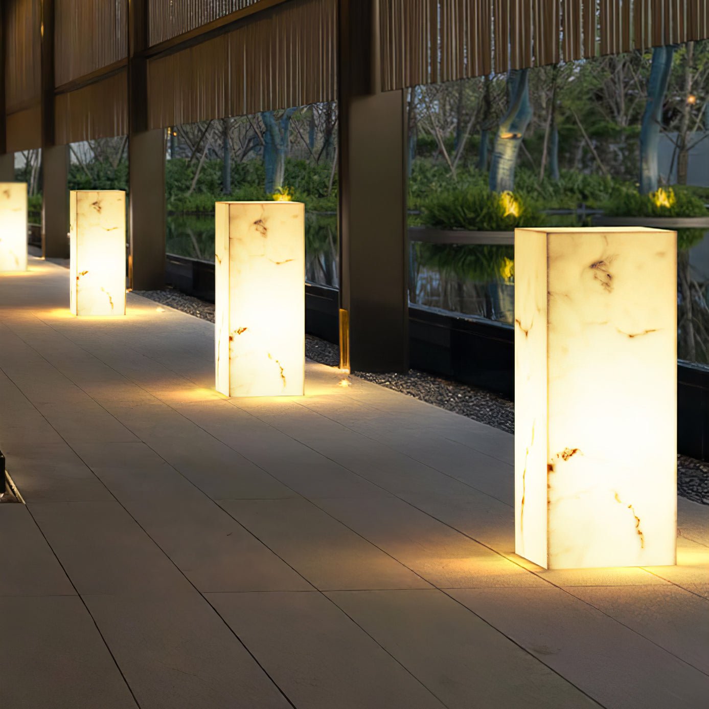 Ray Imitation Marble Cube Outdoor Light - Neutralighting