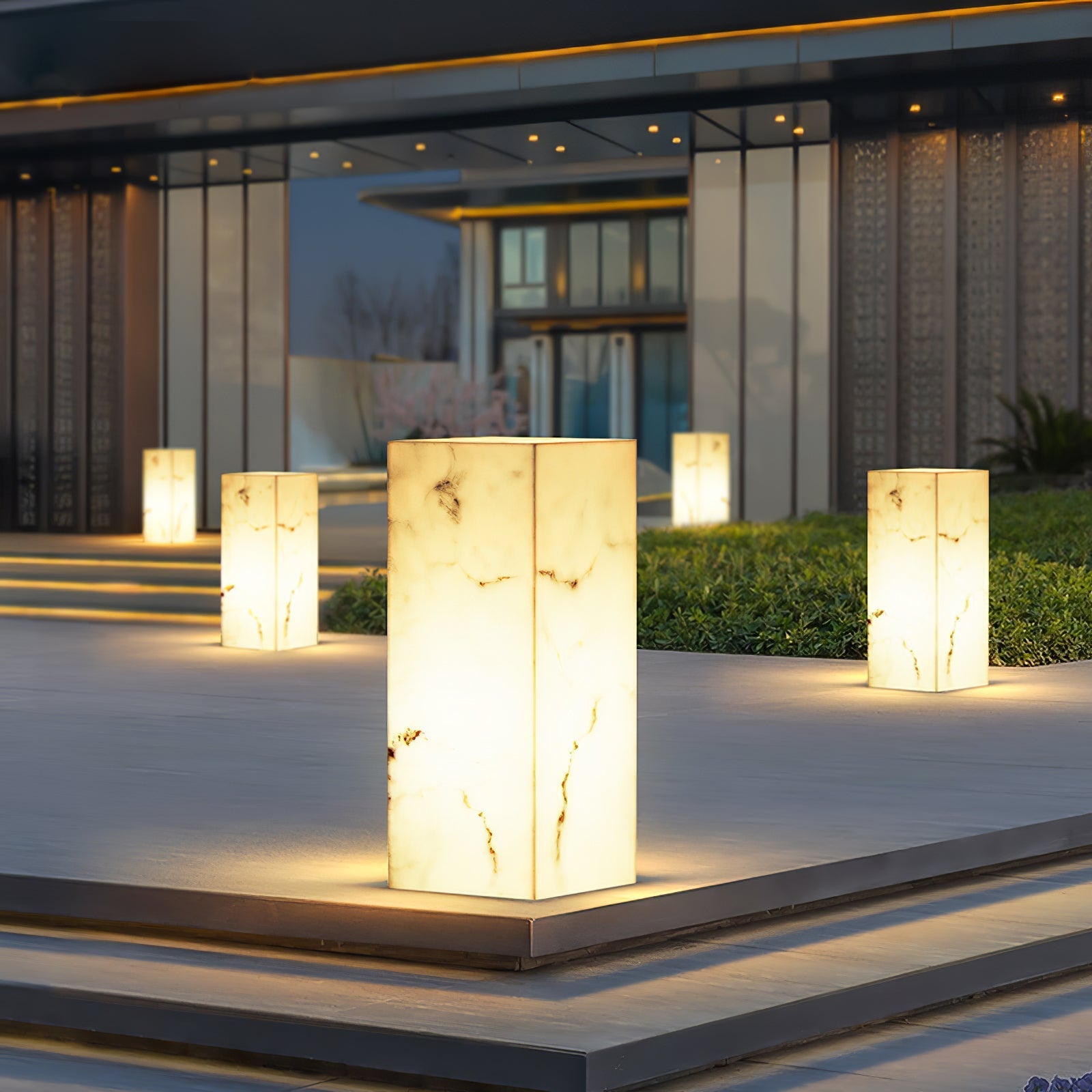 Ray Imitation Marble Cube Outdoor Light - Neutralighting