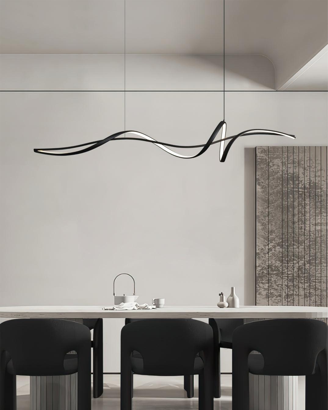 Aveline Modern Black LED Wave Pendant Light - Neutralighting