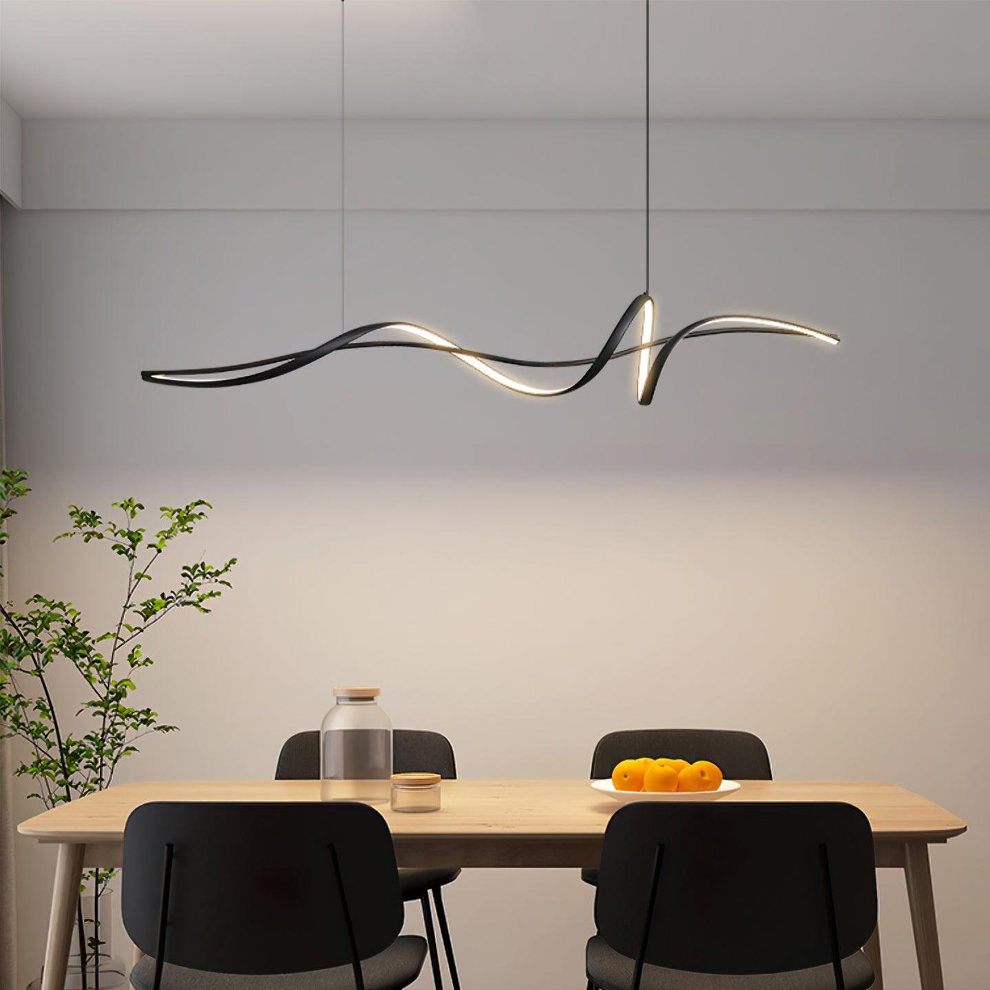 Aveline Modern Black LED Wave Pendant Light - Neutralighting