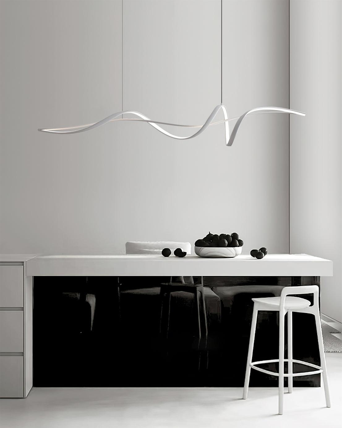 Aveline Modern Black LED Wave Pendant Light - Neutralighting