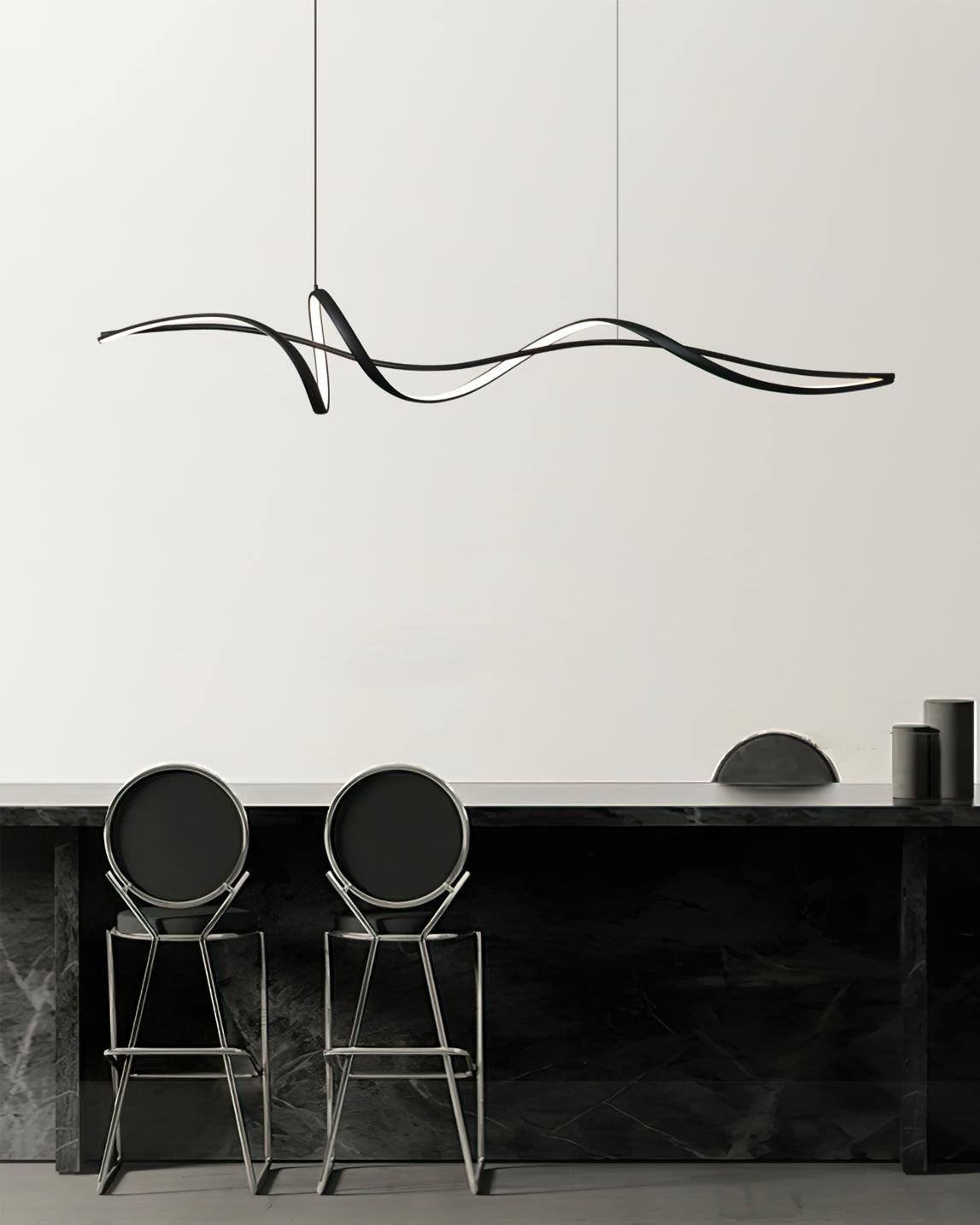 Aveline Modern Black LED Wave Pendant Light - Neutralighting