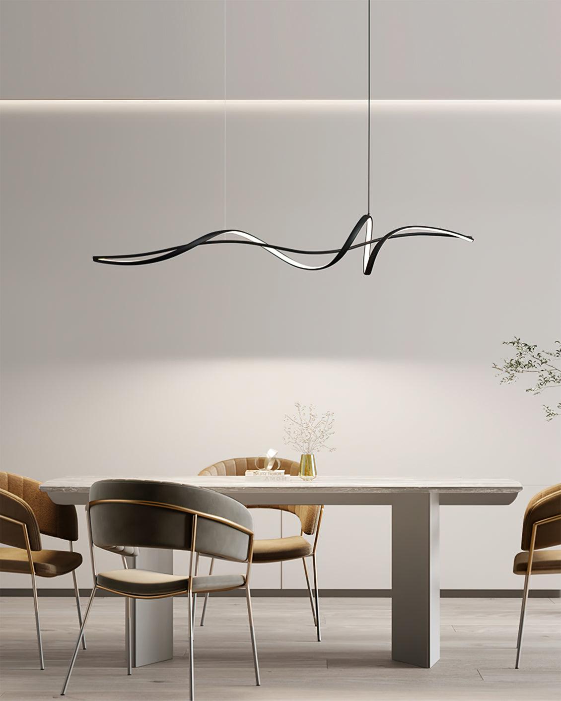 Aveline Modern Black LED Wave Pendant Light - Neutralighting