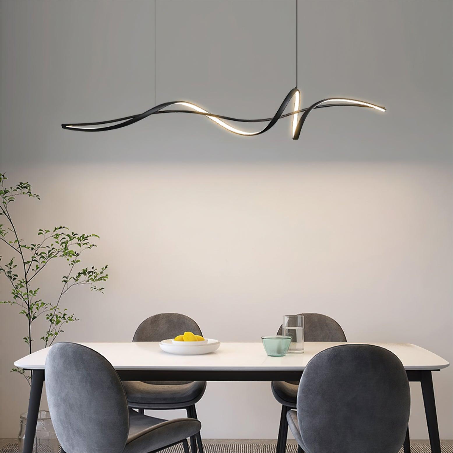 Aveline Modern Black LED Wave Pendant Light - Neutralighting