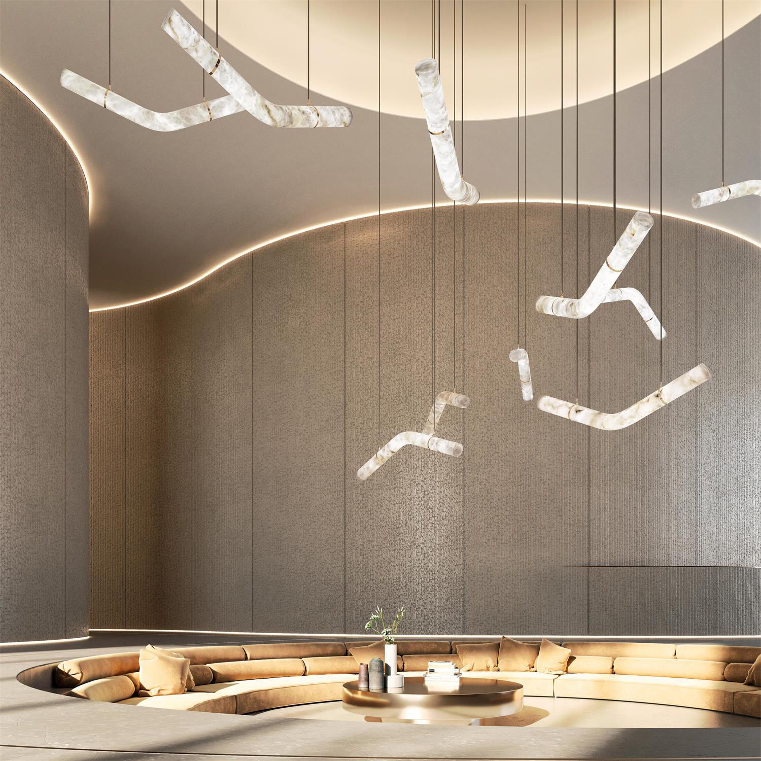 Luste Alabaster Closed-loop Pendant Light Chandelier - Neutralighting