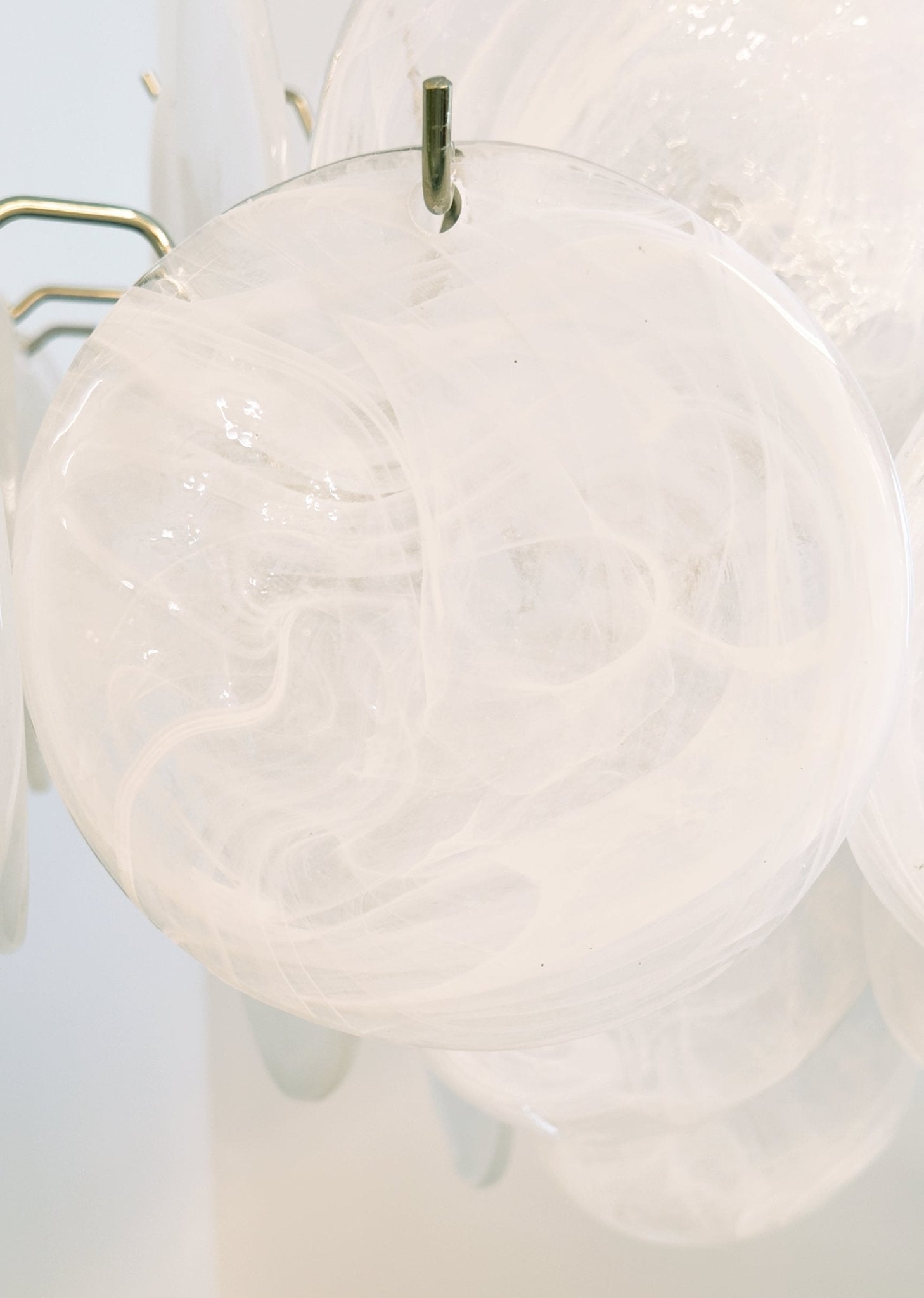 Aurora Chandelier White Murano Glass Disc Cluster