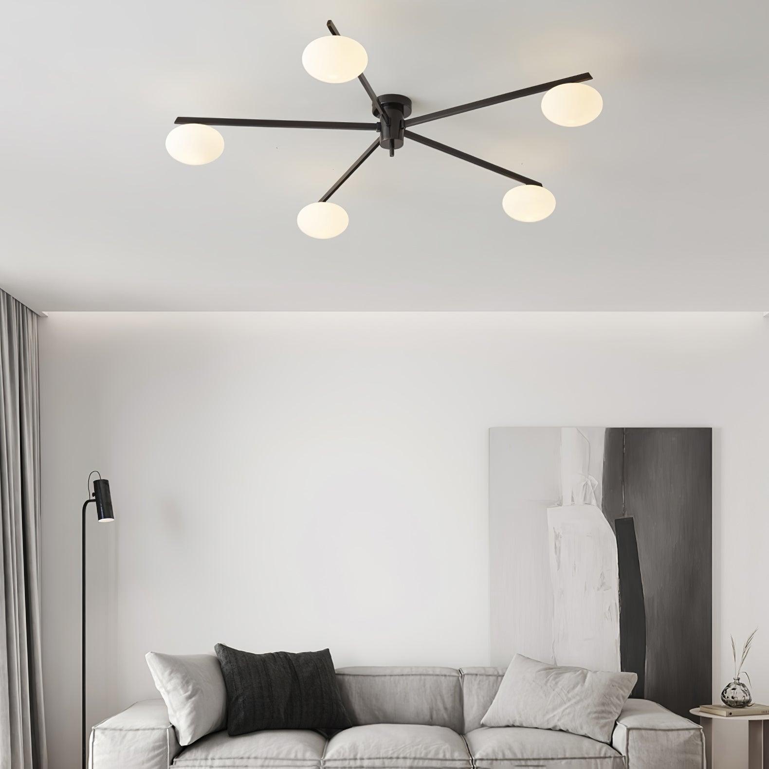 Jania Modern Glass Black Ceiling Light - Neutralighting