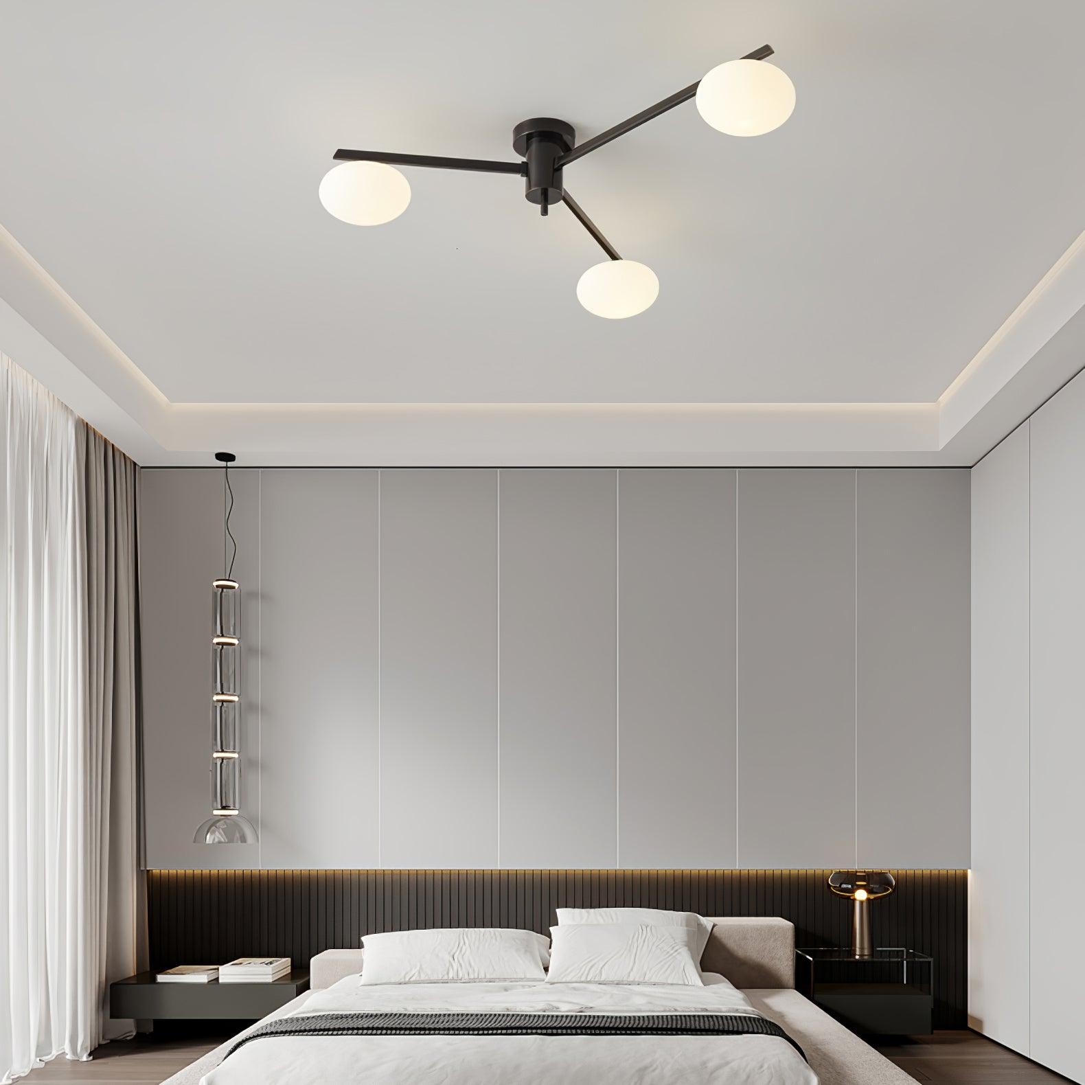 Jania Modern Glass Black Ceiling Light - Neutralighting
